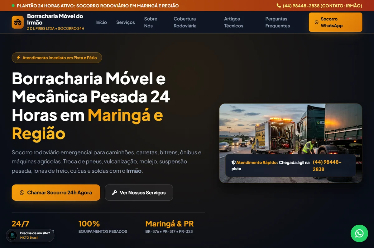 Site Borracharia Móvel do Irmão