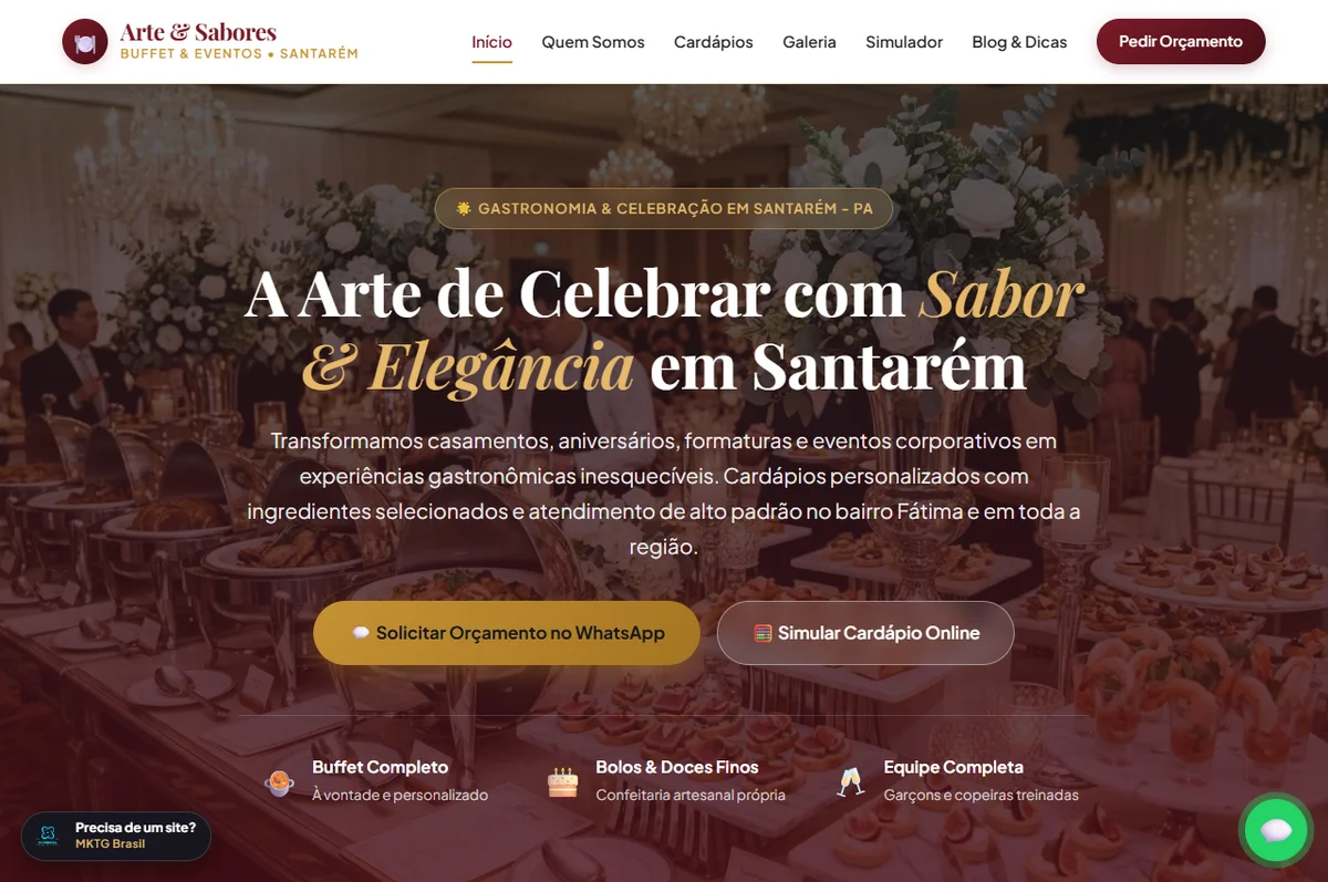 Site Buffet Arte e Sabores