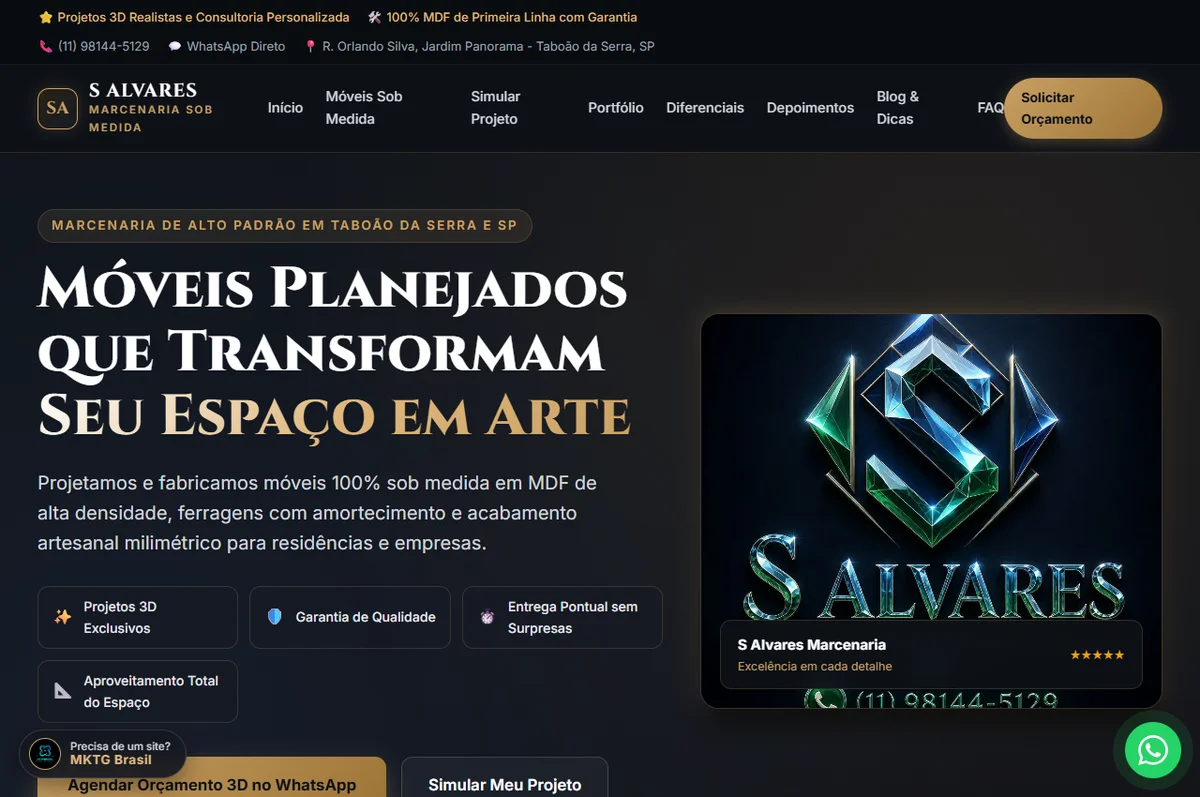 Site S Álvares Marcenaria