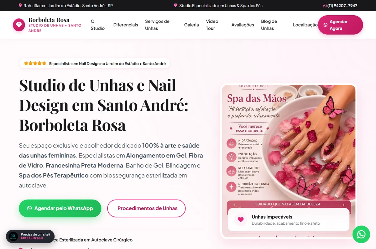 Site Studio Beauty Borboleta Rosa